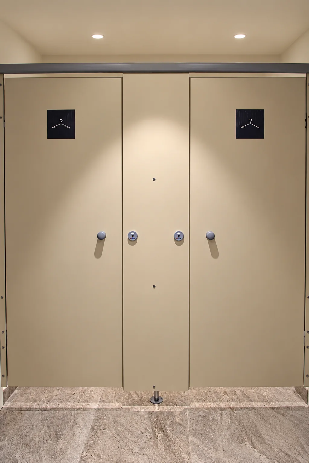 Cabines des vestiaires du Royal Palace